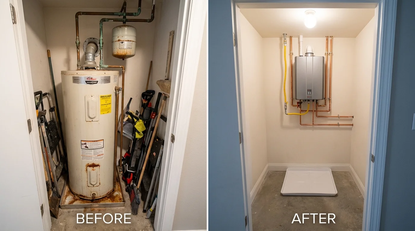 Tank water heater versus wall-mounted tankless unit comparison for Seneca, SC homeowners